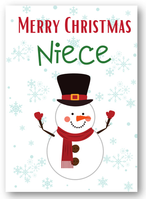 Second Ave Niece Snowman Children's Kids Christmas Xmas Holiday Festive Greetings Card