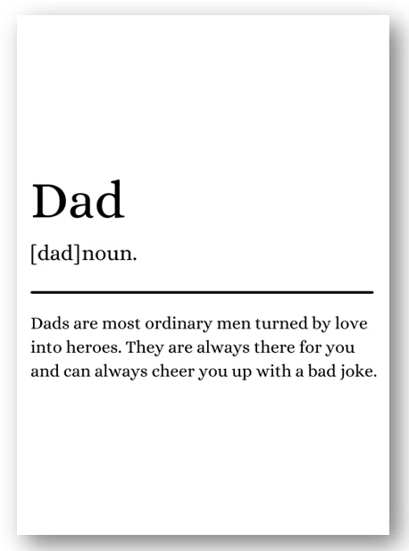 Second Ave Cute/Funny Dad Definition Birthday Father's Day Card