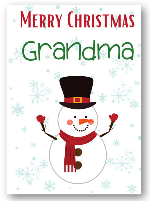 Second Ave Grandma Snowman Children's Kids Christmas Xmas Holiday Festive Greetings Card