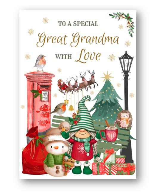 Second Ave Great Grandma Christmas Winter Postbox Xmas Holiday Festive Greetings Card