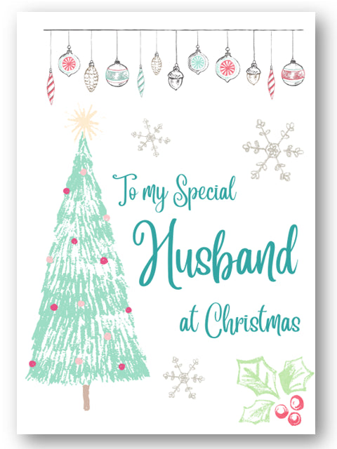 Second Ave Husband Christmas Tree Xmas Holiday Festive Greetings Card