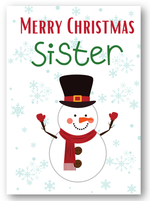 Second Ave Sister Snowman Children's Kids Christmas Xmas Holiday Festive Greetings Card