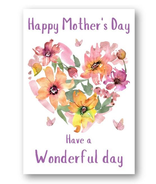 Second Ave Flower Heart Love Happy Mother's Day Card For Mum Mummy Nan Nanny Grandma