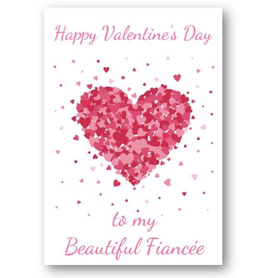 Second Ave Fiancée Valentine Card Cute Romantic Card - Bursting Heart Design