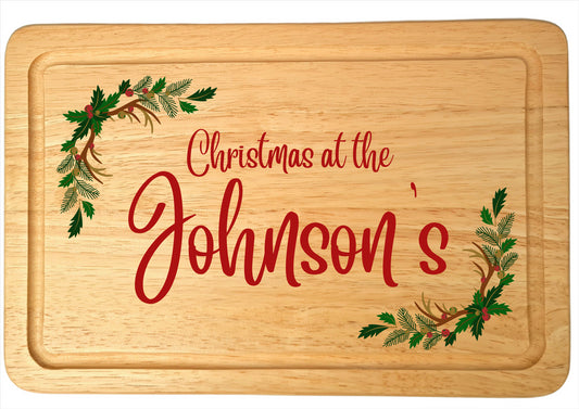 Second Ave Personalised Christmas Cheese Board Treat Board Wooden Serving Platter Novelty Xmas Gift Idea