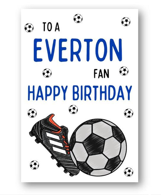 Second Ave Everton Football Fan Adult Children's Kids Birthday Greetings Card