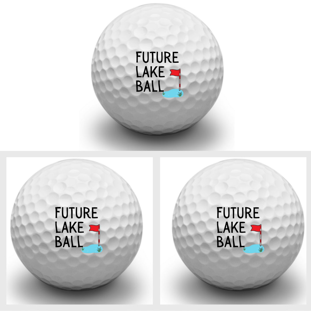 Second Ave Pack of 3 Joke Funny Golf Balls Future Lake Ball Father's Day Christmas Birthday Golfer Gift