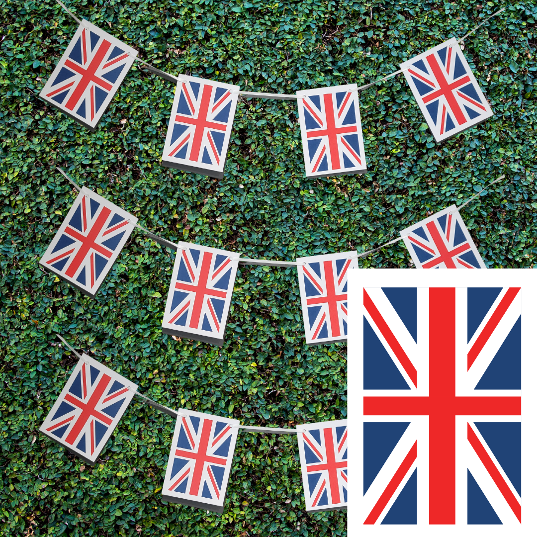 Second Ave 20ft King Charles Royal Coronation Great Britain Union Jack Celebration Decoration 20pcs Bunting