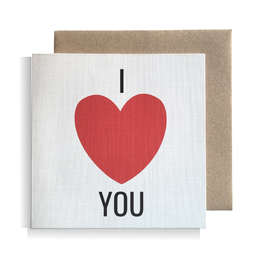 Second Ave I Love You Heart Square Card For Him/Her Birthday Valentine's Day