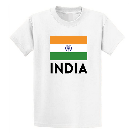 Second Ave Baby/Children's India Flag Supporter White T Shirt Top Kit