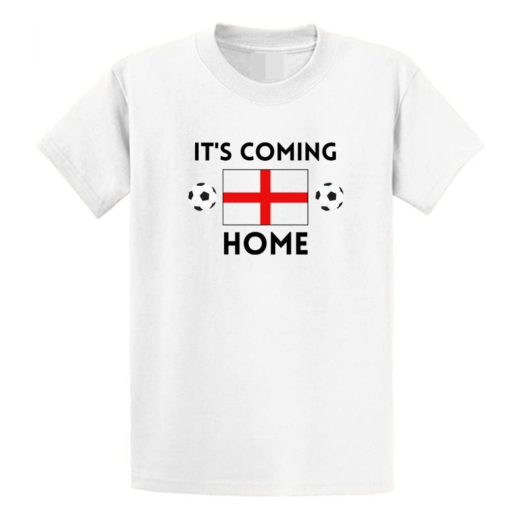 Second Ave Baby/Children's It's Coming Home England Football Euros World Cup White T Shirt Top Kit