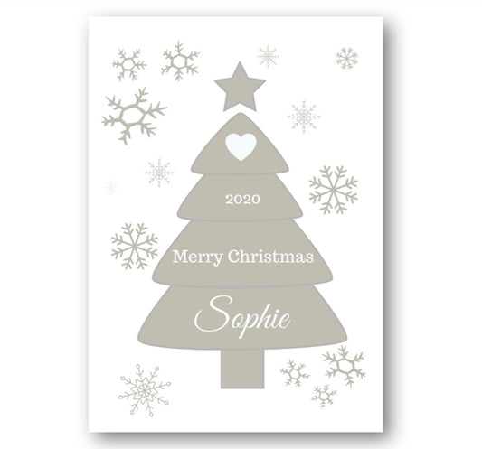 Second Ave Personalised Christmas Tree Xmas Holiday Festive Greetings Card