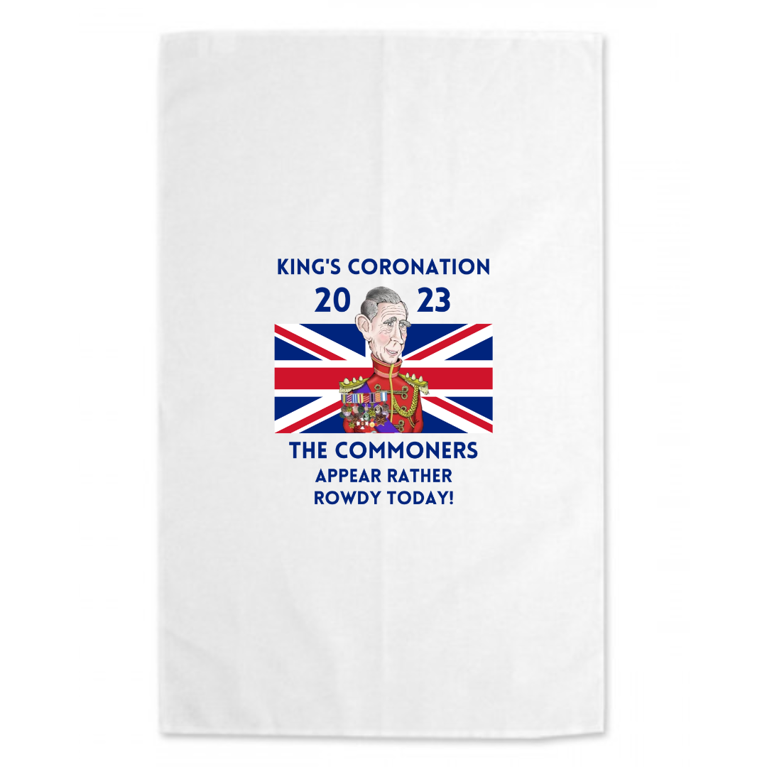 Second Ave King Charles III Royal Coronation Great Britain Funny Commoners Souvenir Cotton Tea Towel Kitchen Home Dining