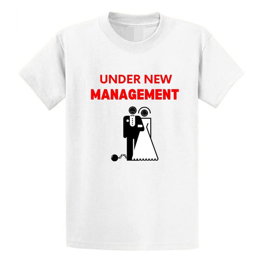 Second Ave Adult Funny Under New Management Stag Do Wedding Top White T Shirt T-Shirt