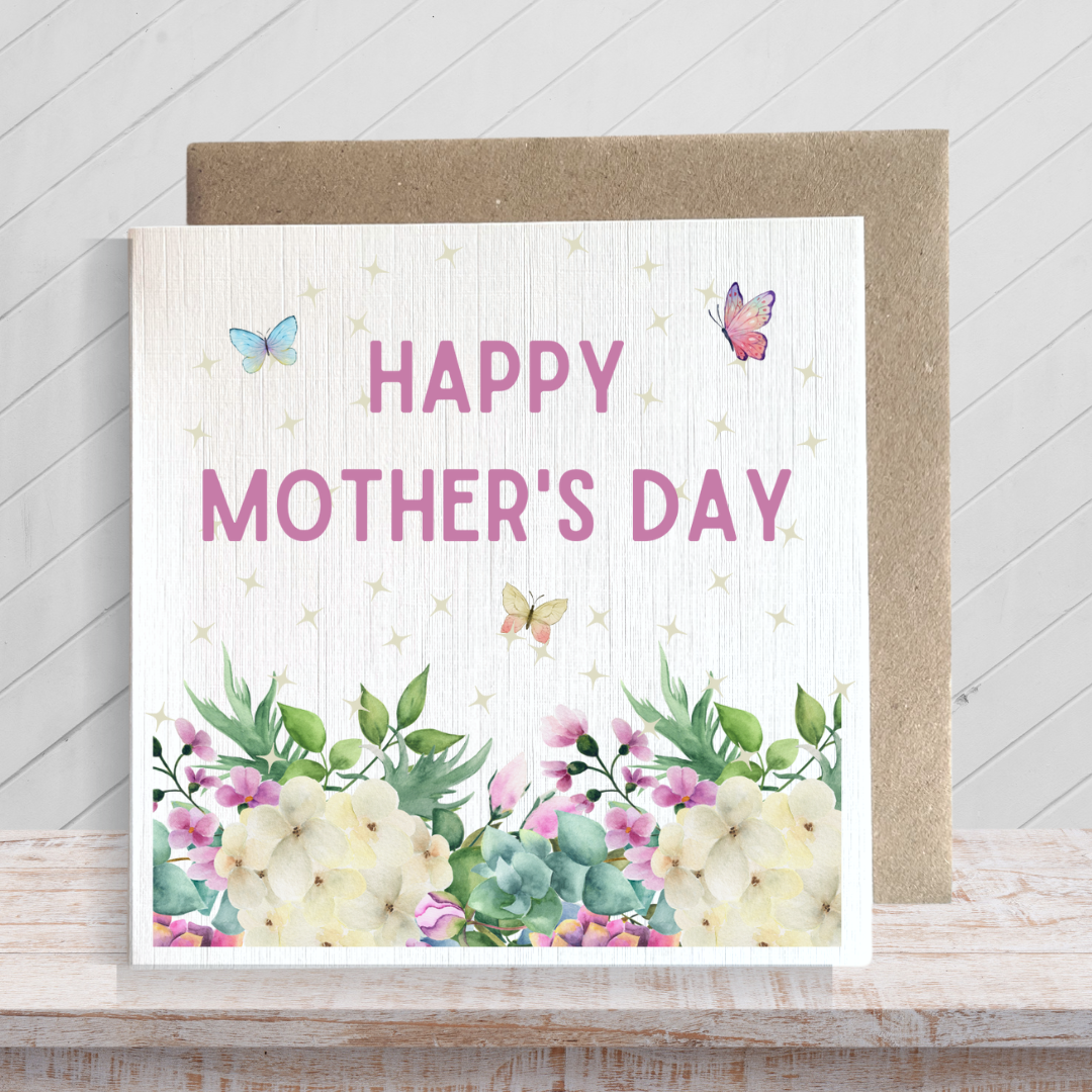 Second Ave Flower Butterflies Square Card Mum Nan Grandma Mother's Day Card