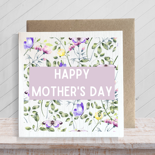 Second Ave Flower Purple Square Card Mum Nan Grandma Mother's Day Card