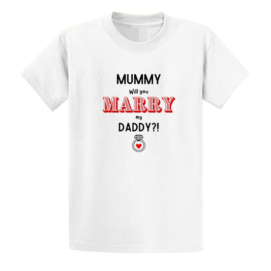 Second Ave Baby/Children's Cute Proposal Mummy Will You Marry Daddy White T Shirt Top