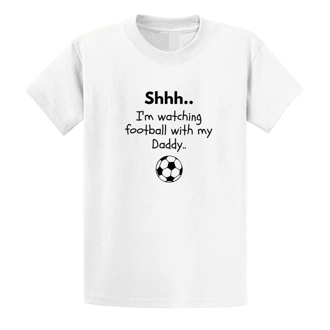 Second Ave Baby/Children's Cute Funny Football With Daddy Matchday White T Shirt Top Kit